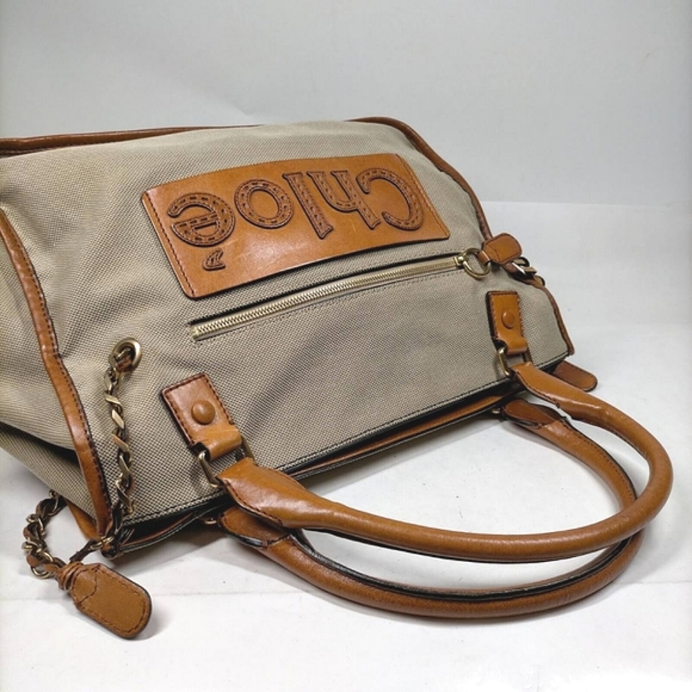 ƹӝʒ Chloé Haley Canvas and Leather Tote
